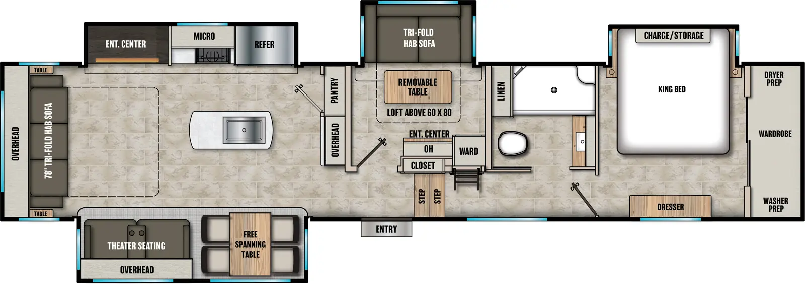 Chaparral 393MBX Floorplan